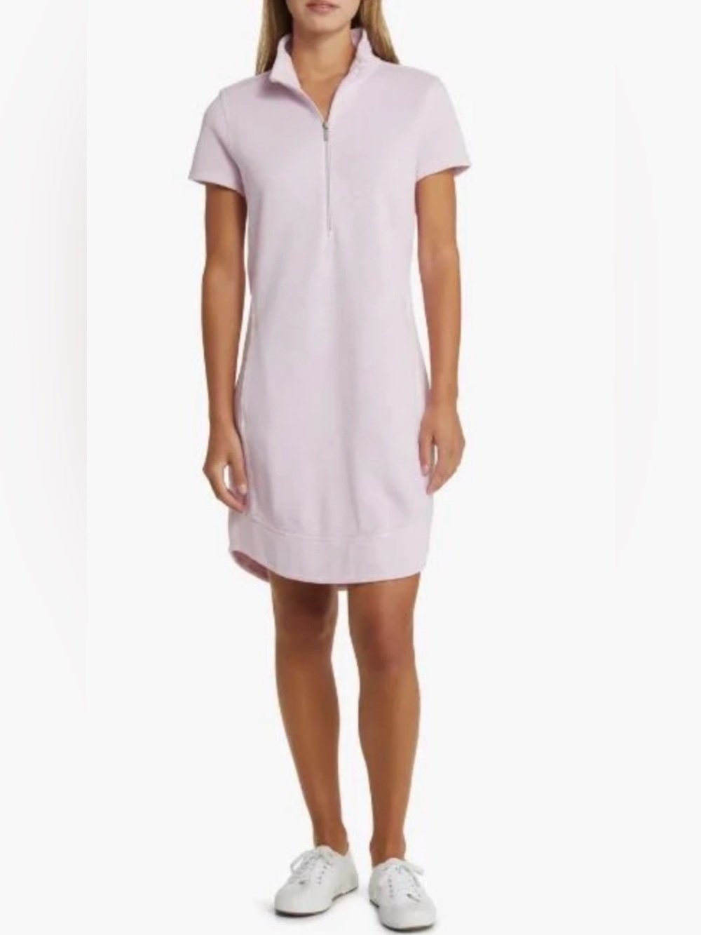 Tommy Bahama Tobago Bay Light Pink Half-Zip Preppy Leisure Wear Mini Dress Small